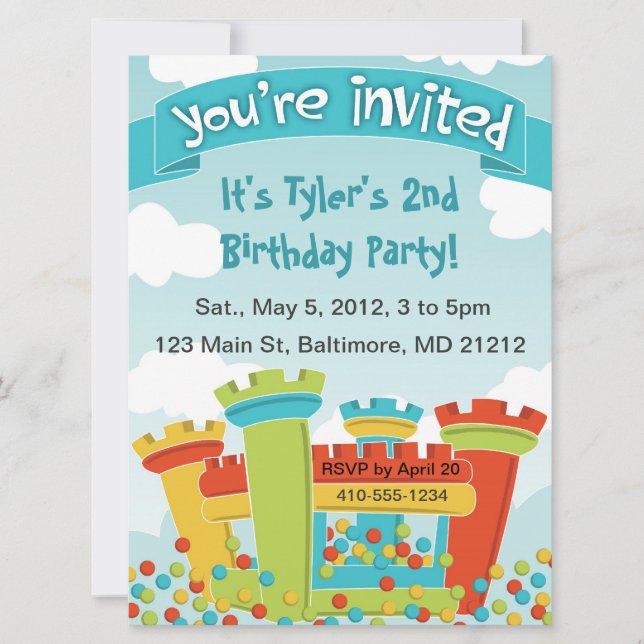 Bounce House Party Invitation (Front)
