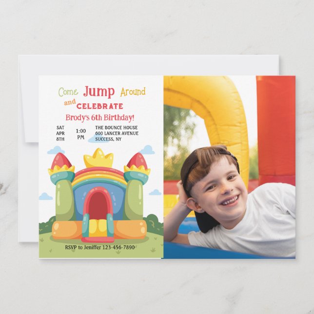 Bounce House Photo Invitation (Front)