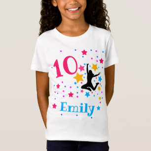 Bounce Jump Trampoline Birthday Girl Party  T-Shirt