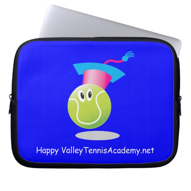 Bouncee™ smiling tennis ball_student of the game laptop sleeve (Front)