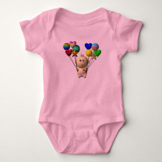 BOUNCING BABY GIRL WITH 10 BALLOONS BODYSUIT