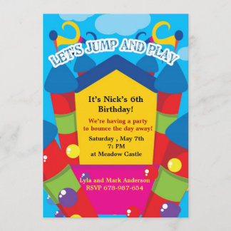 Bouncing castle birthday invitation