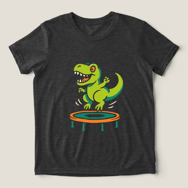 Bouncing Dino Fun Tri-Blend Shirt (Design Front)