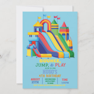 Bouncy Castle Birthday Party Jump Bounce House Invitation