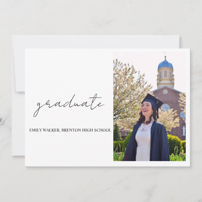 Bouncy Script Graduation  Announcement (Front)