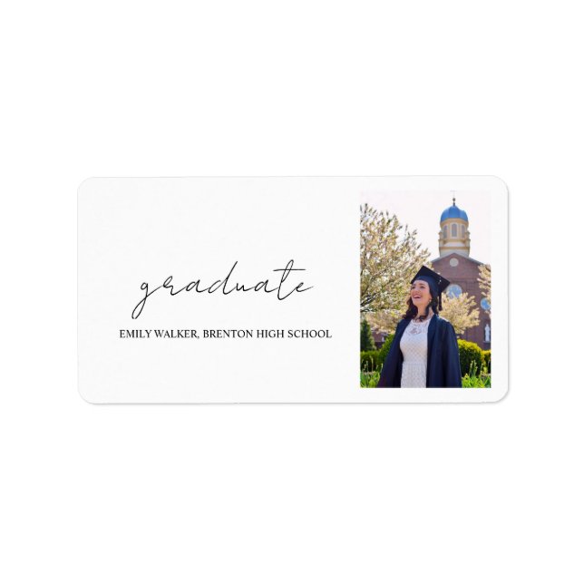 Bouncy Script Graduation  Label (Front)