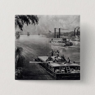 Bound Down the River 15 Cm Square Badge