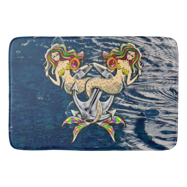 Bound Mermaids - Nautical Design for Ocean Lovers Bath Mat (Front)