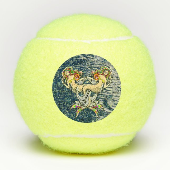Bound Mermaids - Nautical Design for Ocean Lovers Tennis Balls (Front)
