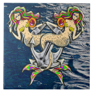 Bound Mermaids - Nautical Design for Ocean Lovers Tile
