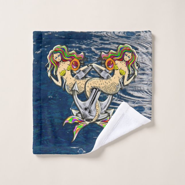 Bound Mermaids - Nautical Design for Ocean Lovers Wash Cloth (Wash Cloth)