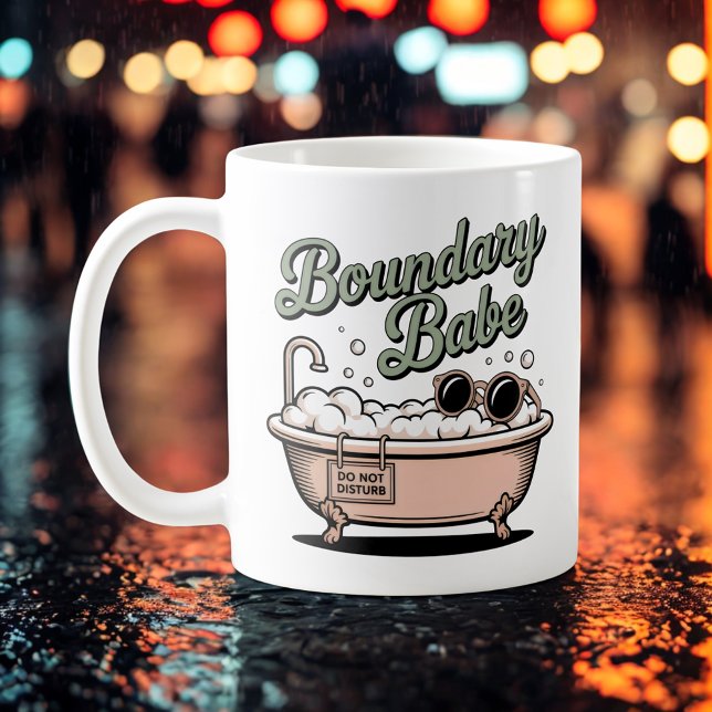 Boundary Babe | Funny Emotional Boundaries Bathtub Coffee Mug (Creator Uploaded)