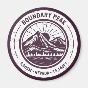 Boundary Peak Nevada Hiking Skiing  Magnet