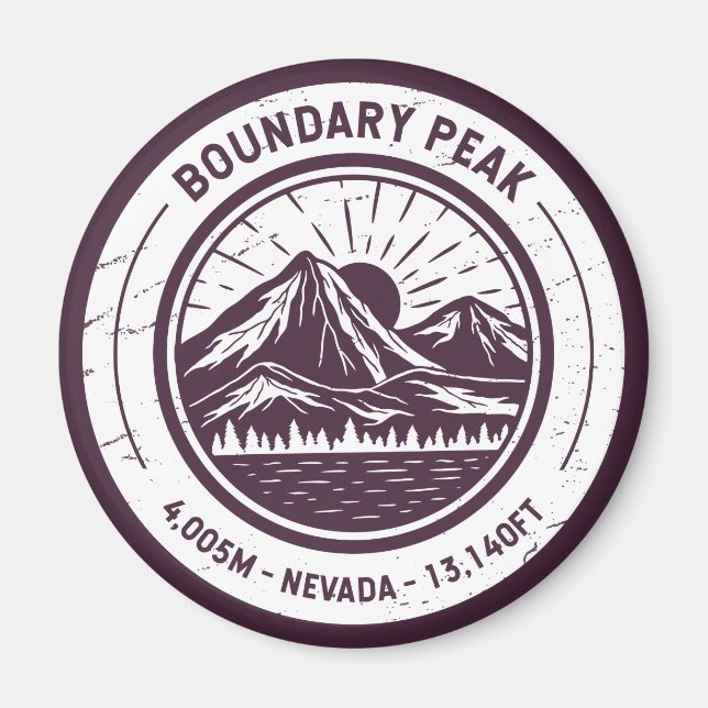 Boundary Peak Nevada Hiking Skiing  Magnet (Front)