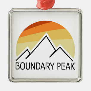 Boundary Peak Nevada Retro Metal Tree Decoration
