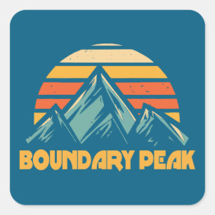 Boundary Peak Nevada Retro Turquoise Square Sticker