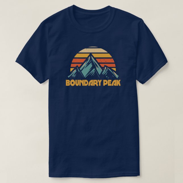 Boundary Peak Nevada Retro Turquoise T-Shirt (Design Front)