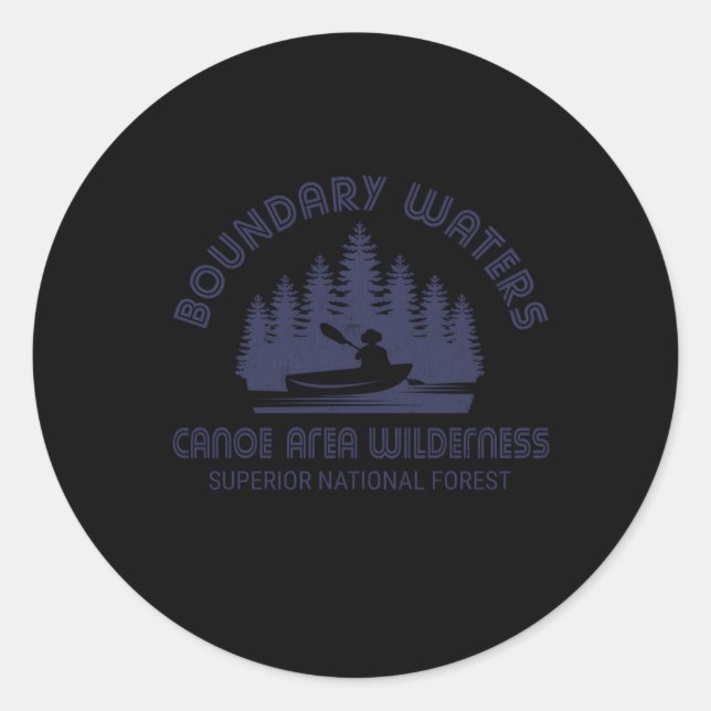 Boundary Waters Canoe Area Distressed Minnesota Bw Classic Round Sticker (Front)