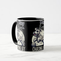 Boundless Energy: Playful Grey Dog's Ball Chase