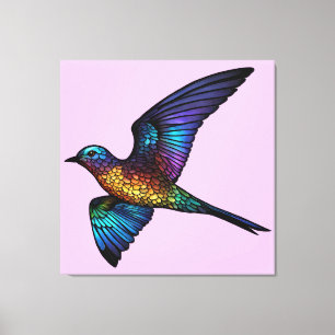 Boundless Wanderer : Multi-coloured Swift Bird Canvas Print