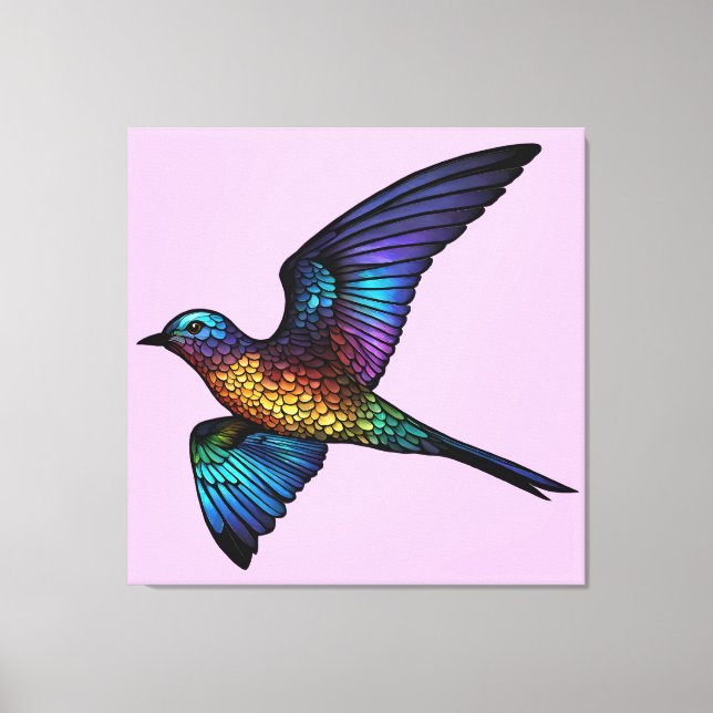 Boundless Wanderer : Multi-coloured Swift Bird Canvas Print (Front)