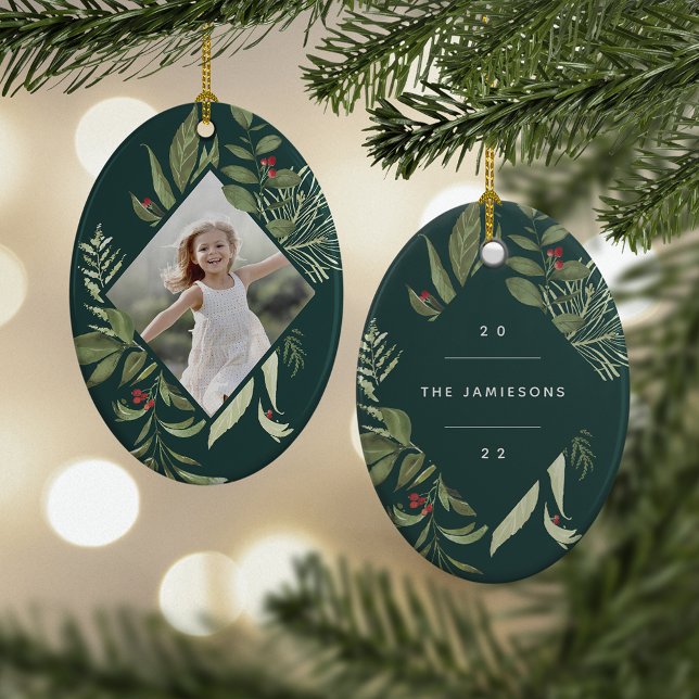 Bountiful Botanical | Elegant Geometric Photo Ceramic Tree Decoration (Creator Uploaded)