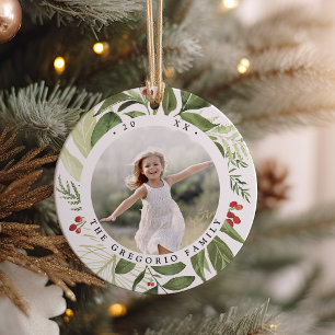 Bountiful Botanical Personalised Photo Ceramic Tree Decoration