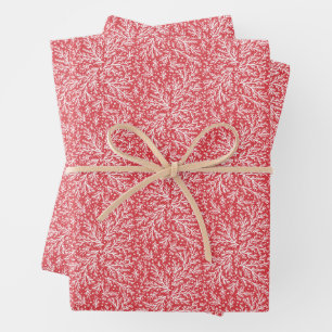 Bountiful Branches Red and White Photo Christmas Wrapping Paper Sheet