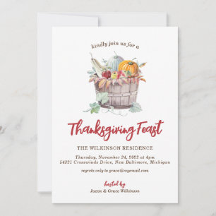 Bountiful Bushel Basket Thanksgiving Invitation