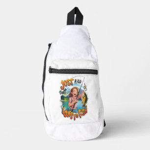Bountiful Catch: Young Girl With Fish and Fishing  Sling Bag