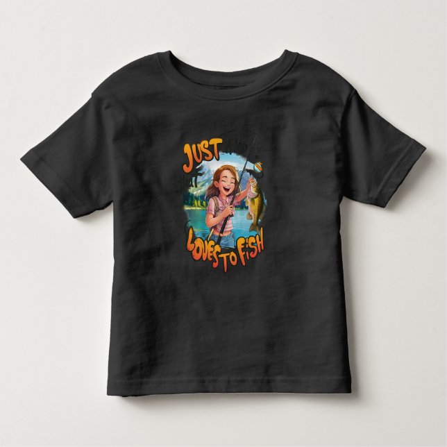 Bountiful Catch: Young Girl With Fish and Fishing  Toddler T-Shirt (Front)