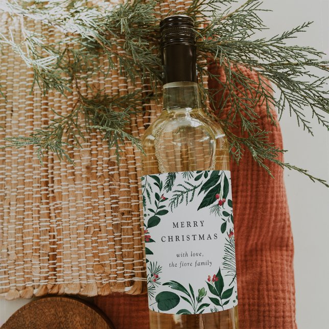 Bountiful Forest | Personalised Holiday Wine Label (Creator Uploaded)