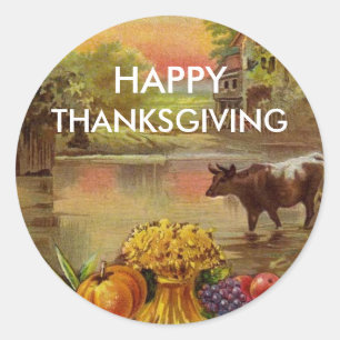 Bountiful Harvest Happy Thanksgiving Stickers