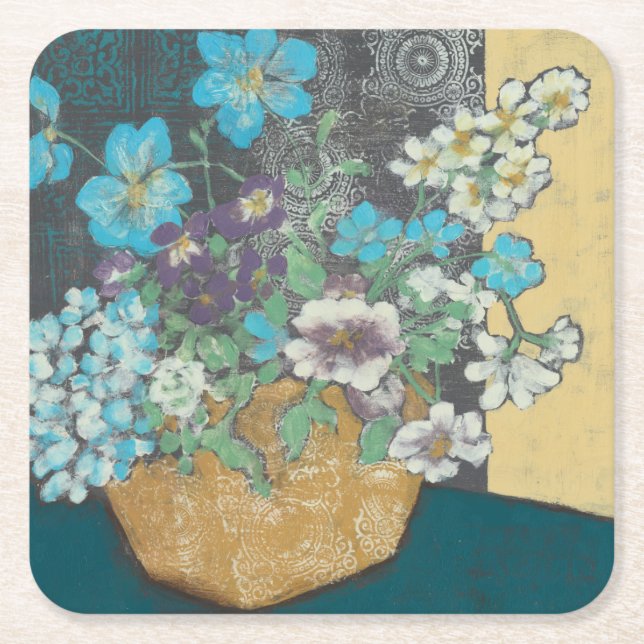 Bountiful Spring I Square Paper Coaster (Front)