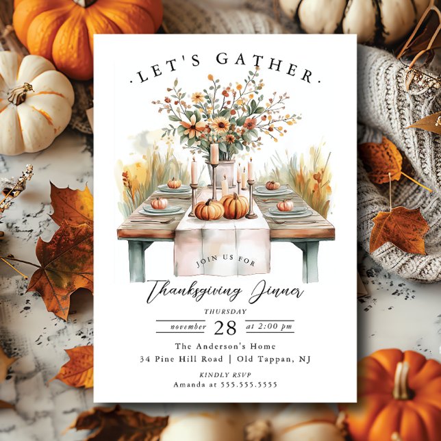 Bountiful Table Thanksgiving Dinner Invitation (Creator Uploaded)