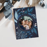 Bountiful | Watercolor Botanical Hanukkah Photo Holiday Card<br><div class="desc">Elegant Hanukkah photo card features a favourite photo surrounded by lush blue botanical foliage and tiny white berries. Personalise with a custom holiday greeting (shown with "wishing you light,  peace and love"),  and your names curved around the photo. Add four additional images to the back,  along with the year.</div>