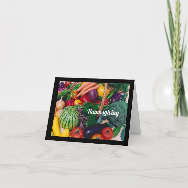 Bountiful wishes for Thanksgiving Greeting Card (Front)