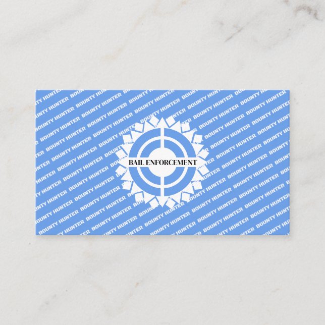 Bounty Hunter Bail Enforcement Recovery Agent Blue Business Card (Front)