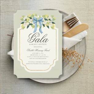 Bouquet and Bow Gala or Party, custom colour Invitation