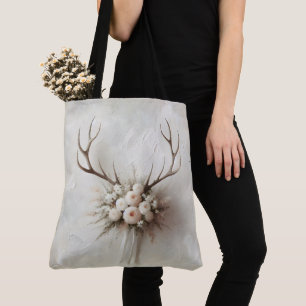 Bouquet and Deer Antlers Tote Bag