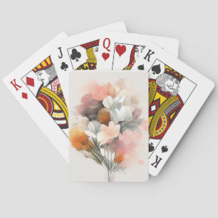 Bouquet Autumn Season Nature Watercolor Art Painti Playing Cards