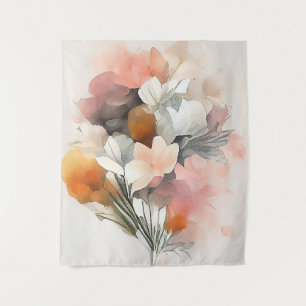 Bouquet Autumn Season Nature Watercolor Art Painti Tapestry