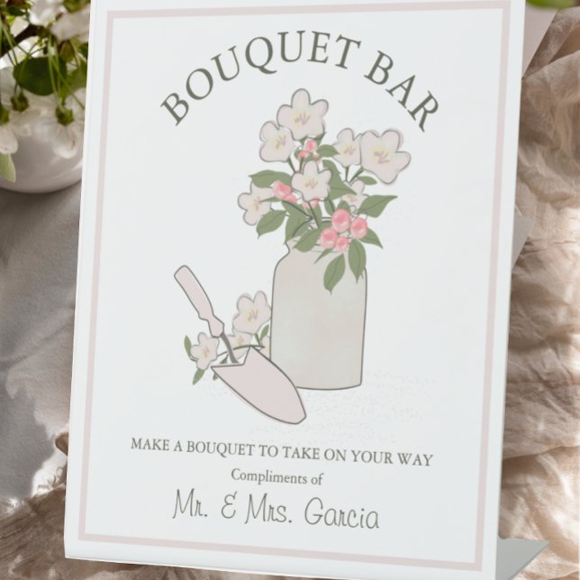Bouquet Bar Build Your Own Flowers Wedding Pedestal Sign (Creator Uploaded)