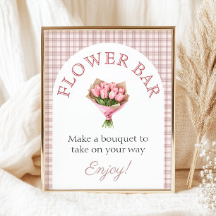 Bouquet bar Pink Fresh off market Bridal Shower Poster