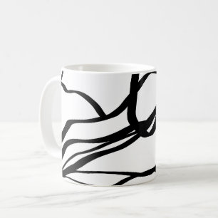 Bouquet Blanc: Abstract White & Black Coffee Mug