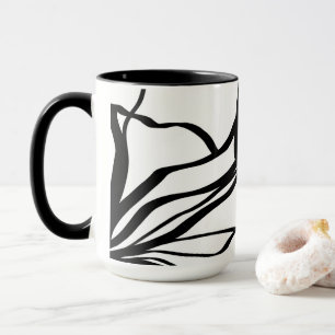 Bouquet Blanc: Abstract White & Black Mug