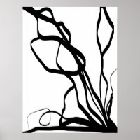 Bouquet Blanc: Abstract White & Black