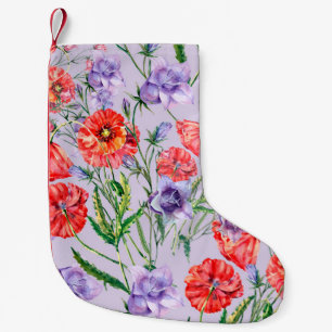 Bouquet blue bell flower, pink bell flower and pop small christmas stocking