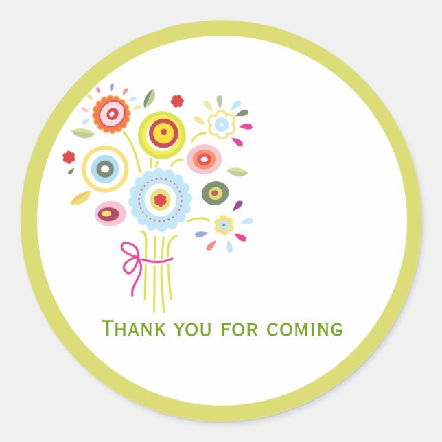 Bouquet Bridal Shower Favour Sticker (Front)