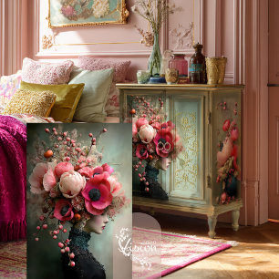 Bouquet Couture Whimsical Portrait & Floral Tissue Paper